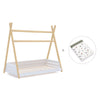 Lit d'enfant Montessori 90x200 cm en bois avec linge de lit Natura · Homy Life XL