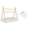 Wooden Montessori junior bed 90x200 cm with Taiga textile · Homy Life XL