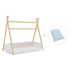 Lit d'enfant Montessori 90x200 cm en bois avec linge de lit Mint · Homy Life XL