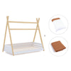 Lit d'enfant Montessori 90x200 cm en bois avec linge de lit Ariake · Homy Life XL