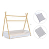 Wooden Montessori bed 90x200 cm with grey bedding · Homy Life XL