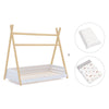 Wooden Montessori junior bed 90x200 cm with Taiga textile · Homy Life XL