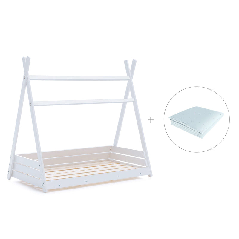 Cama junior Montessori 90x200 cm com têxteis Mint · Homy XL