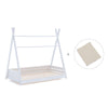 Lit Montessori blanc 90x200 cm avec linge de lit beige · Homy XL