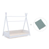 Lit Montessori blanc 90x200 cm avec linge de lit vert eucalyptus · Homy XL
