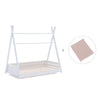 Lit Montessori blanc 90x200 cm avec linge de lit fleurs rose · Homy XL