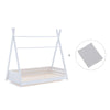 Lit Montessori blanc 90x200 cm avec linge de lit gris · Homy XL