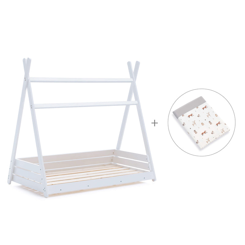 Lit cabane Montessori 90x200 cm avec linge de lit Taiga · Homy XL