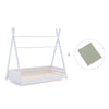 Lit Montessori blanc 90x200 cm avec linge de lit vert · Homy XL