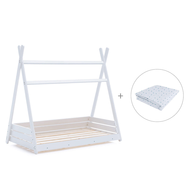 Lit cabane Montessori 90x200 cm avec linge de lit Mare · Homy XL