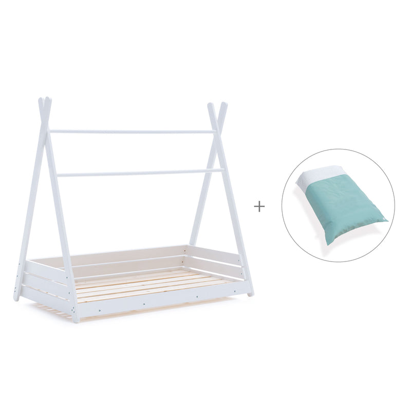Lit cabane Montessori 90x200 cm avec linge de lit Mare · Homy XL