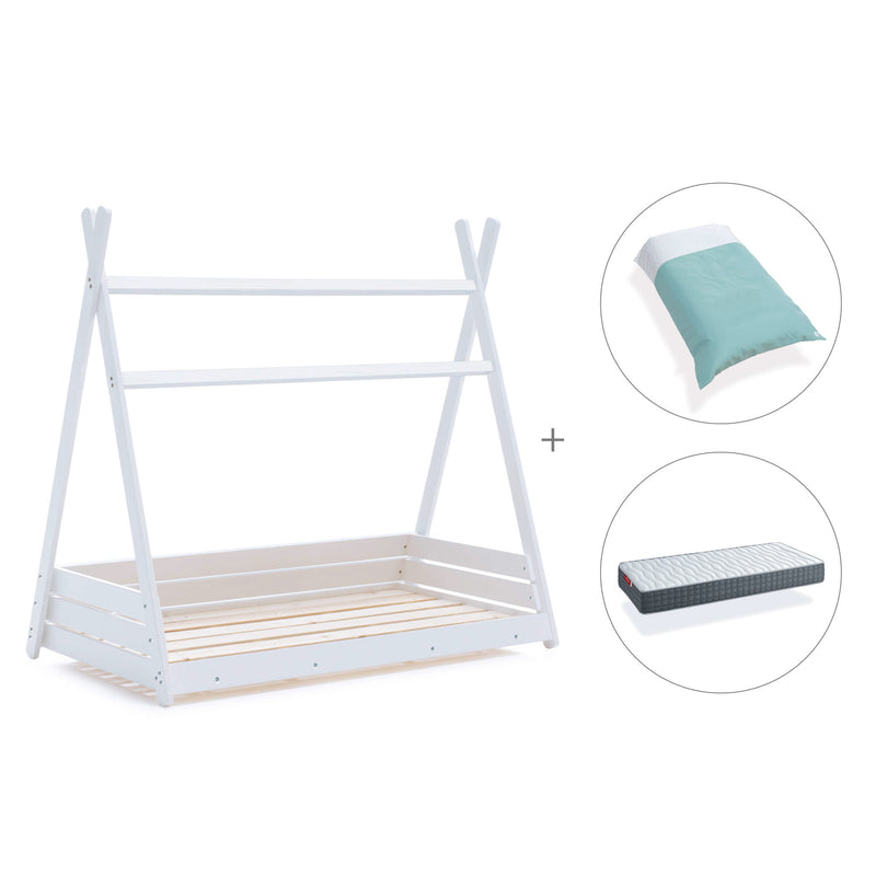 Lit cabane Montessori 90x200 cm avec linge de lit Mare · Homy XL