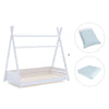 Lit cabane Montessori 90x200 cm avec linge de lit Mint · Homy XL