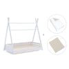 Lit Montessori blanc 90x200 cm avec linge de lit beige · Homy XL