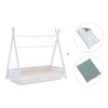 Lit Montessori blanc 90x200 cm avec linge de lit vert eucalyptus · Homy XL