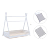 Lit Montessori blanc 90x200 cm avec linge de lit gris · Homy XL