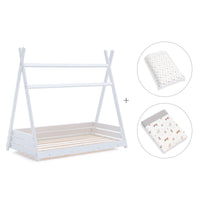 Lit cabane Montessori 90x200 cm avec linge de lit Taiga · Homy XL