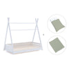 Lit Montessori blanc 90x200 cm avec linge de lit vert · Homy XL