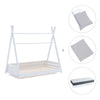Lit Montessori blanc 90x200 cm avec linge de lit gris · Homy XL