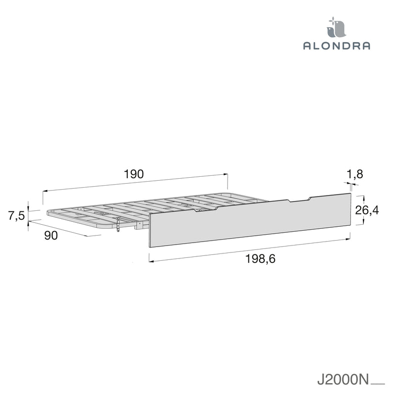 Cama-casinha Montessori 90x200 cm madeira/branco · Sogni XL NB2000