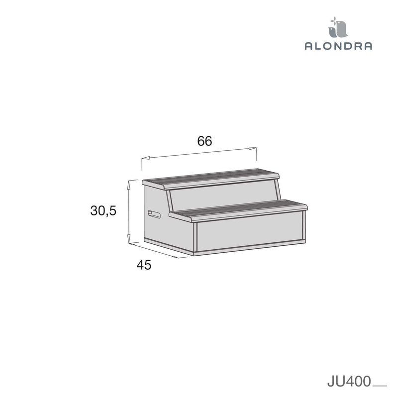 Medidas escalera-juguetero JU400 de Alondra