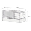 Verwandelbares Babybett 70x140 cm (Montage Links) weiss · Kurve White K417L