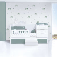 Convertible crib 70x140 cm white/eucalyptus · Sero More Eucalyptus K546-M7757