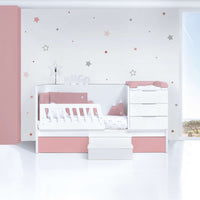 Convertible crib 70x140 cm white/pink · Sero More Quarzo K546-M7759