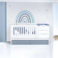 Convertible crib 70x140 cm white/blue · Sero More Blu Denim K546-M7741