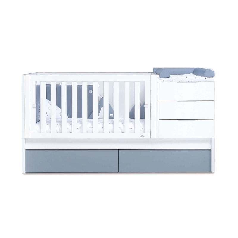 Convertible crib 70x140 cm white/blue · Sero More Blu Denim K546-M7741