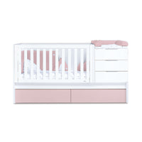 Convertible crib 70x140 cm white/light pink · Sero More Flamingo K546-M7742