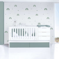 Convertible crib 70x140 cm white/eucalyptus · Sero More Eucalyptus K546-M7757