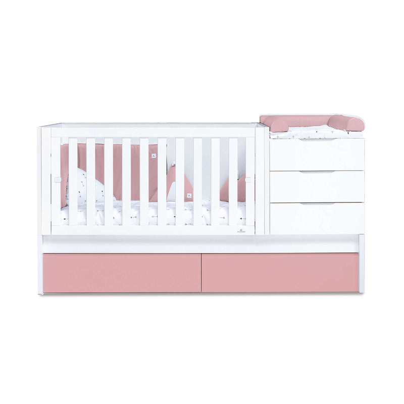 Convertible crib 70x140 cm white/pink · Sero More Quarzo K546-M7759