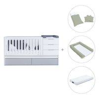 Convertible crib with drawers/trundle bed 70x140 cm white/grey · Sero More K546-M7778