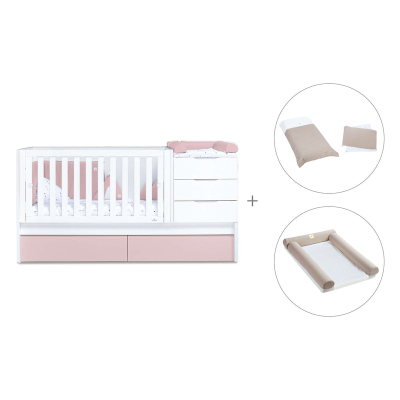 Convertível 70x140 cm branco/rosa claro · Sero More Flamingo K546-M7742