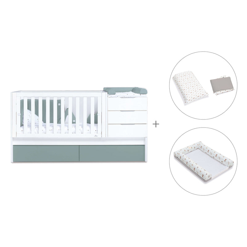 Convertível 70x140 cm branco/eucalipto · Sero More Eucalyptus K546-M7757