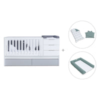 Convertible crib with drawers/trundle bed 70x140 cm white/grey · Sero More K546-M7778
