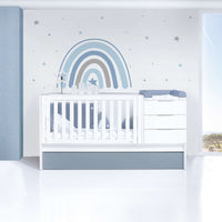Convertible crib 70x140 cm white/blue · Sero More Blu Denim K546-M7741