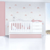 Convertible crib 70x140 cm white/light pink · Sero More Flamingo K546-M7742