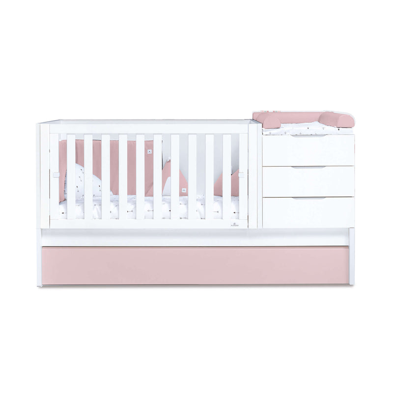 Convertible crib 70x140 cm white/light pink · Sero More Flamingo K546-M7742