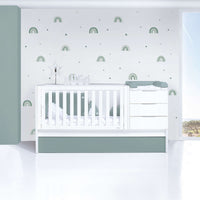 Convertible crib 70x140 cm white/eucalyptus · Sero More Eucalyptus K546-M7757