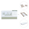 Convertible crib with drawers/trundle bed 70x140 cm white/green-olive · Sero More K546-M7756