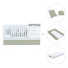 Convertible crib with drawers/trundle bed 70x140 cm white/green-olive · Sero More K546-M7756