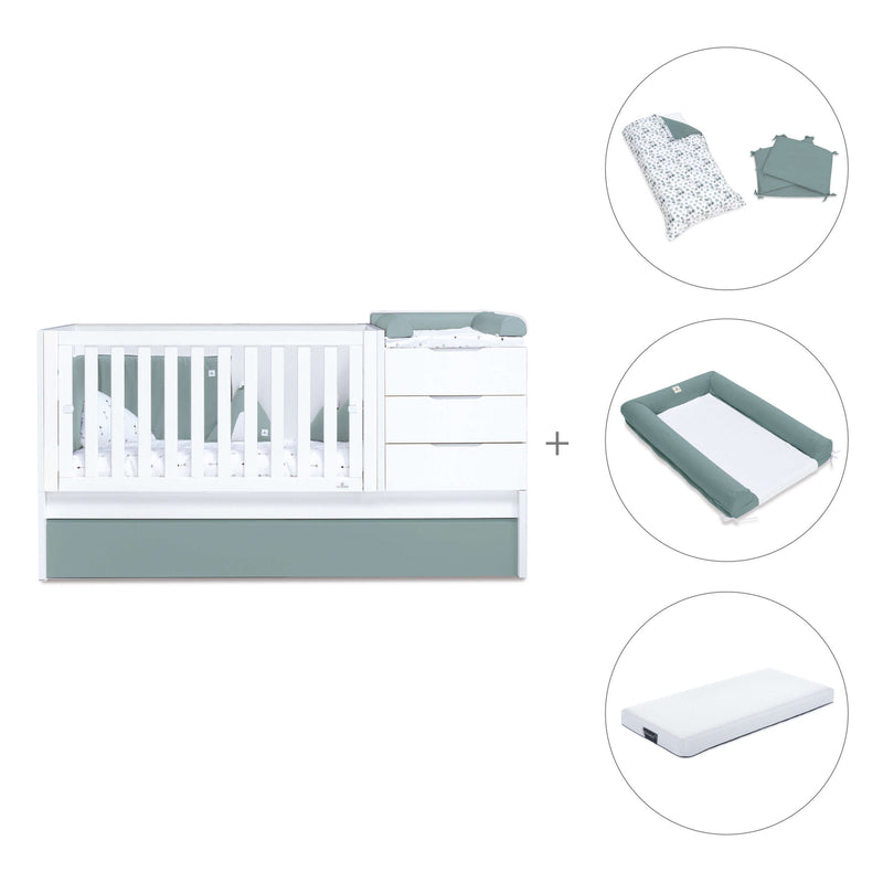 Convertível 70x140 cm branco/eucalipto · Sero More Eucalyptus K546-M7757