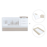 Convertible crib with drawers/trundle bed 70x140 cm white/beige · Sero More K546-M7753