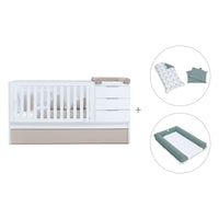 Convertible crib with drawers/trundle bed 70x140 cm white/beige · Sero More K546-M7753