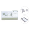 Convertible crib with drawers/trundle bed 70x140 cm white/green-olive · Sero More K546-M7756