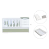 Convertible crib with drawers/trundle bed 70x140 cm white/green-olive · Sero More K546-M7756