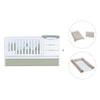 Convertible crib with drawers/trundle bed 70x140 cm white/green-olive · Sero More K546-M7756