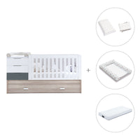 Convertible crib with drawers/trundle bed 70x140 cm wood/charcoal · Sero Loft K547-M9469